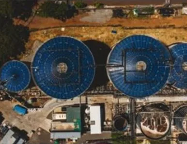 Top view of storage tanks